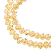 Crystal Lane Rondelle 2 Strand 7in (apx78pcs) 4x6mm Transparent Topaz AB